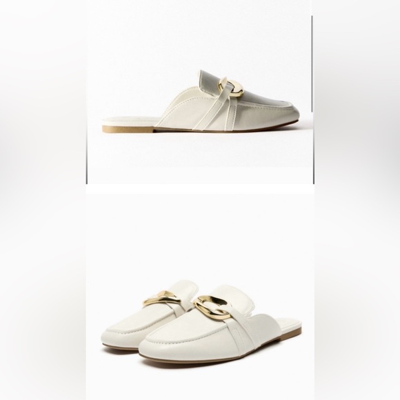 Zara Shoes - Metal embellished mule loafers.